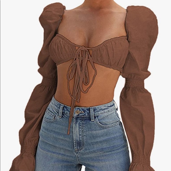Tops - Brown crop top